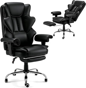 Heated Massage Executive Office Chair with Footrest
