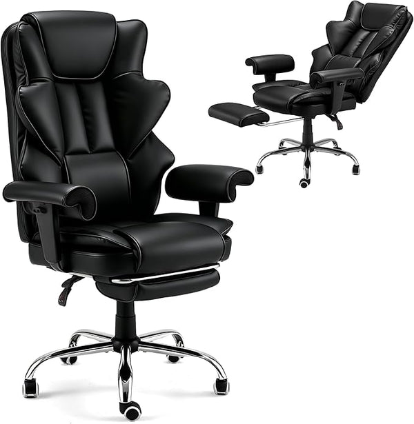 Heated Massage Executive Office Chair with Footrest