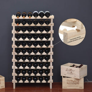 Solid Wood Stackable Wine Rack