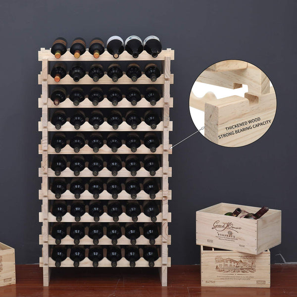 Solid Wood Stackable Wine Rack