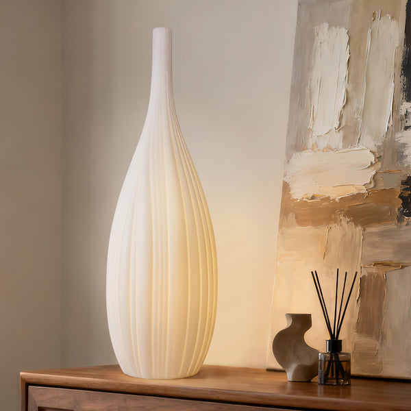 Ceramic Table Lamp – Dimmable, White Translucent Shade with Warm Ambient Lighting