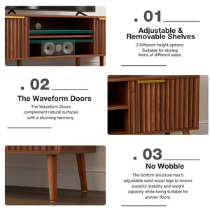 Mid-Century Modern TV Stand with Cabinet Storage