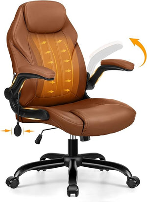 Ergonomic Office Chair with Flip-Up Arms & Adjustable Lumbar Support