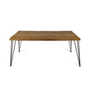 72" Acacia Wood Outdoor Dining Table with Iron Hairpin Legs