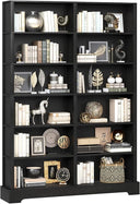 76" Tall 6-Tier Wood Bookcase with 12 Compartments