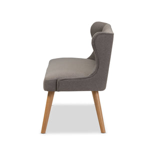 Grey Fabric 3-Seater Settee Bench