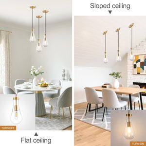 Raindrop Glass Pendant Light with Adjustable Cord