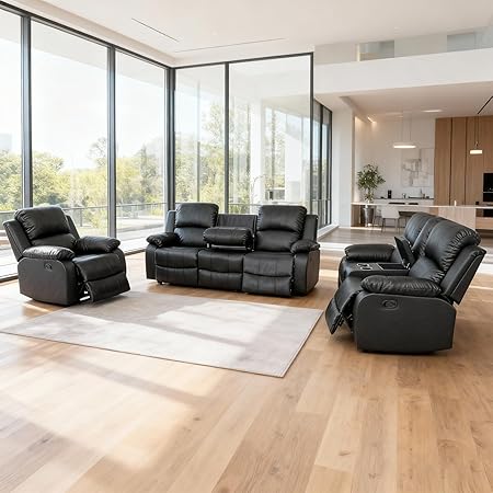 3-Piece Reclining Sectional Sofa with Storage Console