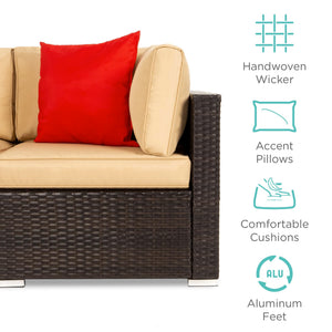 7-Piece Modular Outdoor Wicker Sectional Patio Set