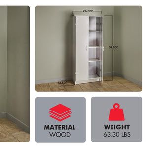 Pantry Cabinet with 2 Doors & Adjustable Shelves — Kitchen, Laundry & Utility Storage