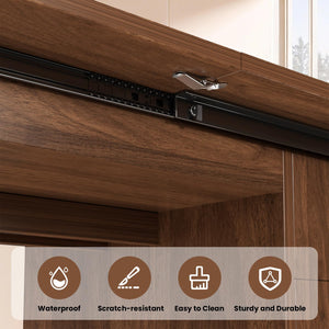 Extendable Dining Table 63–79 Inch with Drawers and Removable Leaf