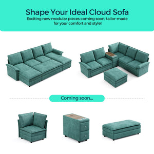 U-Shaped Modular Sectional Sofa with Double Chaise Lounge – 115" Chenille, 6-Seat