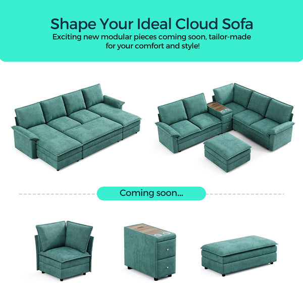 U-Shaped Modular Sectional Sofa with Double Chaise Lounge – 115" Chenille, 6-Seat