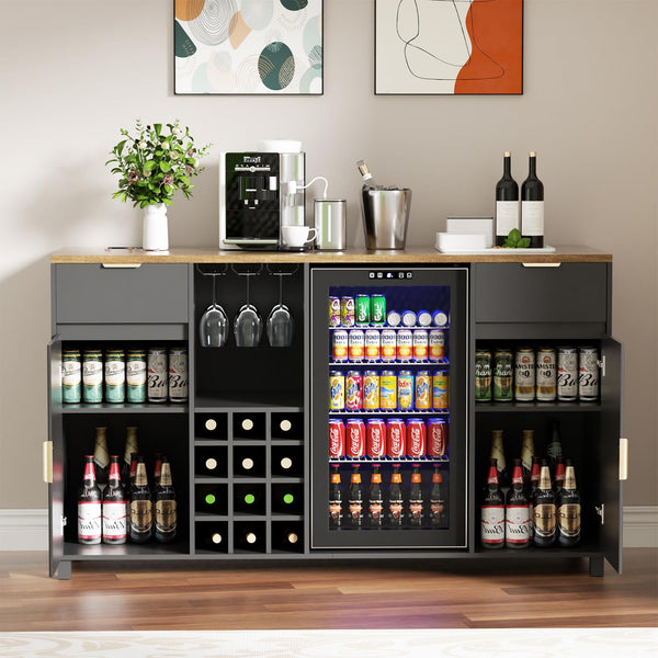 Large Coffee Bar Cabinet with Fridge Space