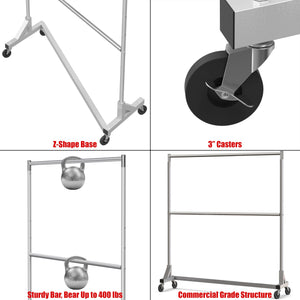 Z-Base Double Rod Garment Rack