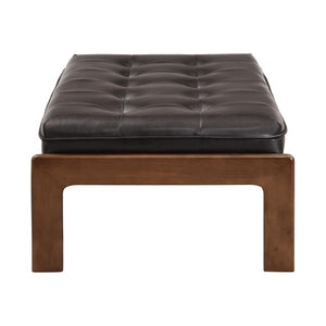 Rectangular Faux Leather Tufted Ottoman