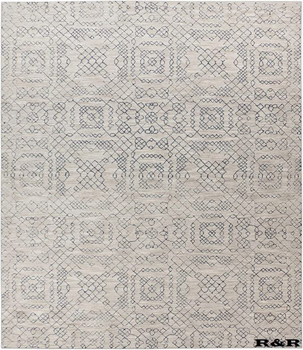 Handmade Wool Area Rug 9x12 – Natural Tufted, Cotton Backed
