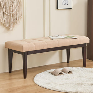 Button-Tufted Upholstered Bench