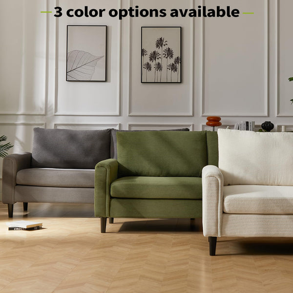 80" Corduroy Loveseat Sofa – Beige
