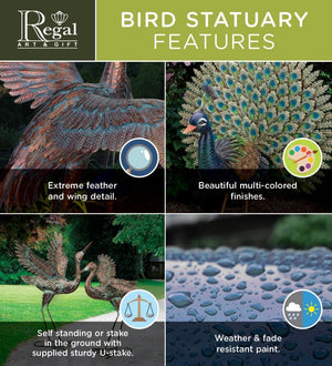 Red Phoenix Metal Statue – Indoor & Outdoor Decorative Sculpture