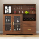 Wine Bar Cabinet with LED Light & Glass Doors