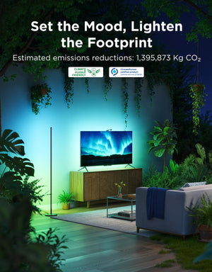 RGBIC Smart LED Floor Lamp with Music Sync, 1000lm