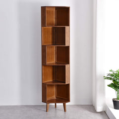5-Tier Corner Bamboo Bookshelf