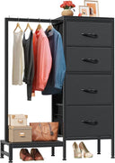 Tall Dresser with Hanging Rack & 4 Drawers