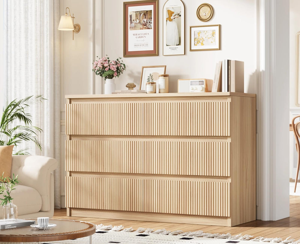 6-Drawer Fluted Dresser with Smooth-Glide Drawers