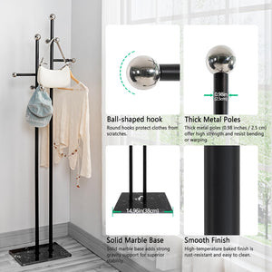 Freestanding Coat Rack with Marble Base
