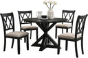 5-Piece Round Dining Table Set with 4 Chairs