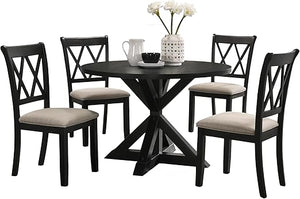 5-Piece Round Dining Table Set with 4 Chairs