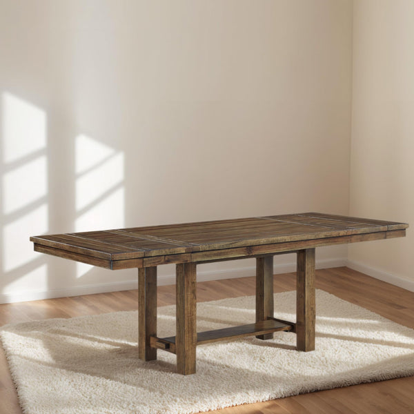 Extendable Rectangular Dining Table with Trestle Base — Seats 8