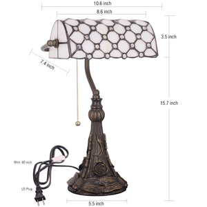 Tiffany Style Stained Glass Table Lamp with Adjustable Angle