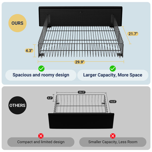 Queen Platform Bed Frame with Storage Drawers & Velvet Headboard