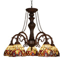 5-Light Tiffany Stained Glass Chandelier