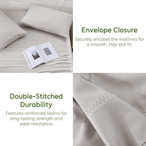 Bamboo King Bed Sheet Set – 4-Piece, 300 Thread Count, Deep Pocket