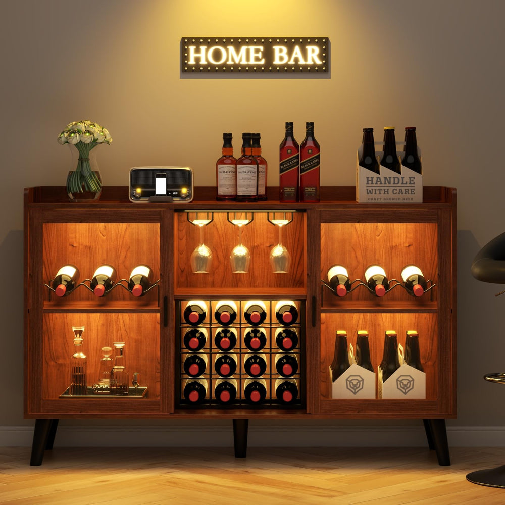 Wine Bar Cabinet with LED Light