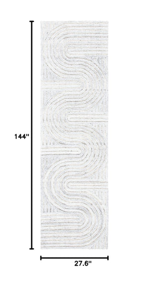 Mid-Century Modern Abstract Runner Rug 2'3" x 12'