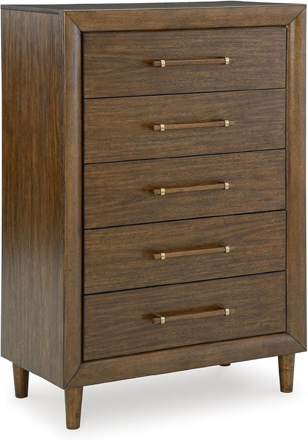 6-Drawer Dresser & 5-Drawer Chest – Dark Brown
