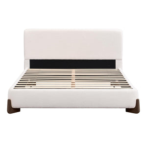 King Boucle Upholstered Bed Frame with Headboard