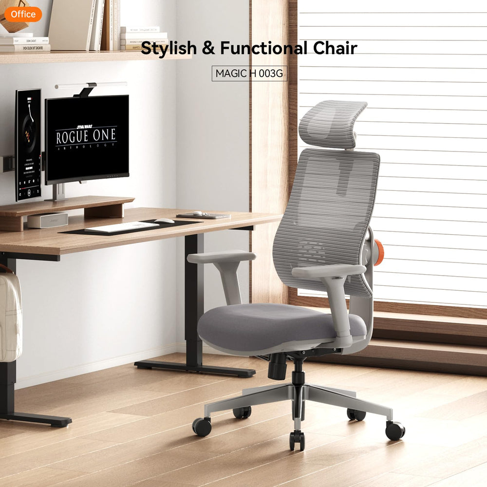 Ergonomic High-Back Office Chair with Auto Lumbar Support