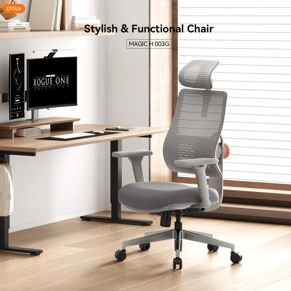 Ergonomic High-Back Office Chair with Auto Lumbar Support