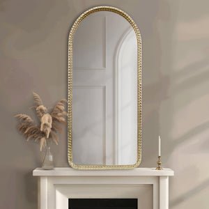 Arched Gold Wall Mirror