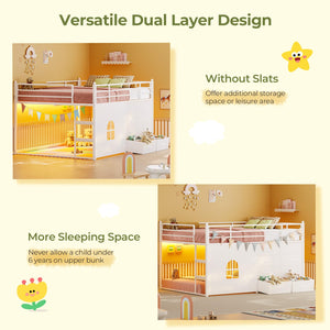 Full Over Twin Bunk Bed with Storage Drawers & RGB Lights
