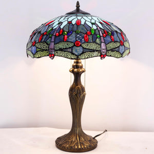 Tiffany Style Table Lamp – Blue Dragonfly Stained Glass