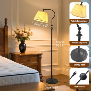 Smart Dimmable Floor Lamp with Fabric Shade
