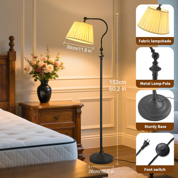 Smart Dimmable Floor Lamp with Fabric Shade