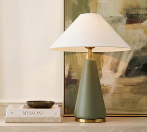 Dawn LED Table Lamp - Green Glass Modern Bedside Lamp