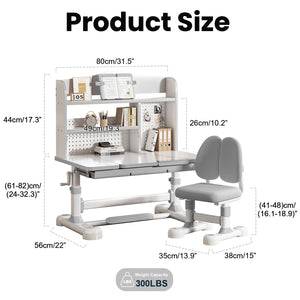 Kids Height-Adjustable Desk and Chair Set